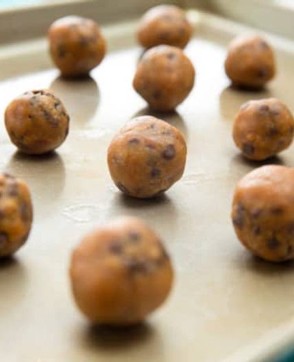 Peanut Butter Chocolate Chip Cookie Dough Protein Balls