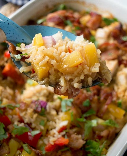 Aloha Pineapple Chicken Rice Casserole