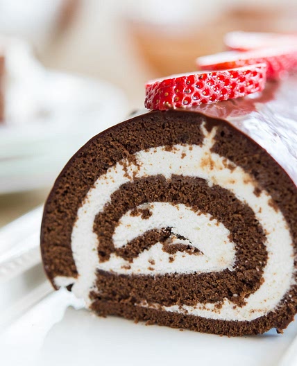 Chocolate Swiss Roll Cake