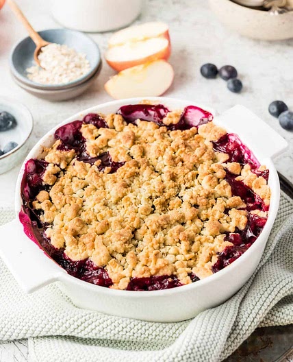 Air Fryer Blueberry Apple Crumble