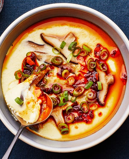 Silky Steamed Eggs With Mushrooms