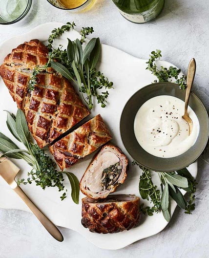 Pork Wellington With Prosciutto and Spinach-Mushroom Stuffing