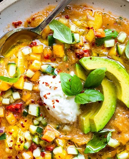 Tomato Peach Gazpacho