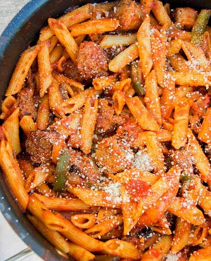 Italian Sausage and Peppers with Penne