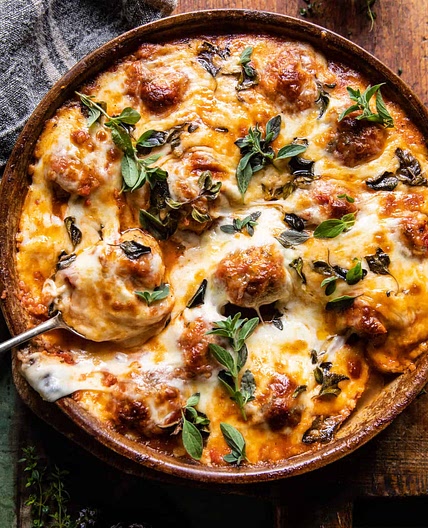 Simple Baked Cheesy Italian Chicken Meatballs