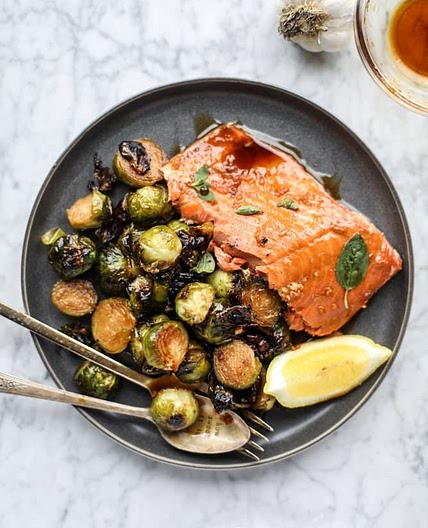 Honey Garlic Salmon with Brussels