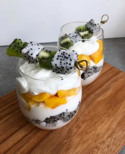 Layered Greek Yogurt with Dragon Fruit