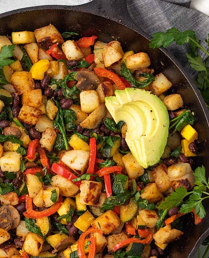 Veggie and Bean Vegan Breakfast Hash