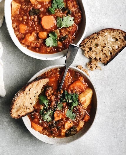 Lentil + Sweet Potato Vegan Stew