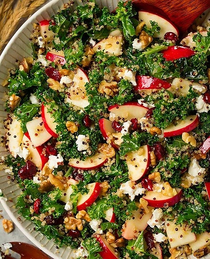 Autumn Kale Apple and Quinoa Salad