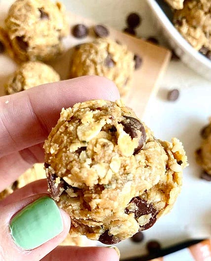 Chocolate Caramel Oatmeal Protein Bites