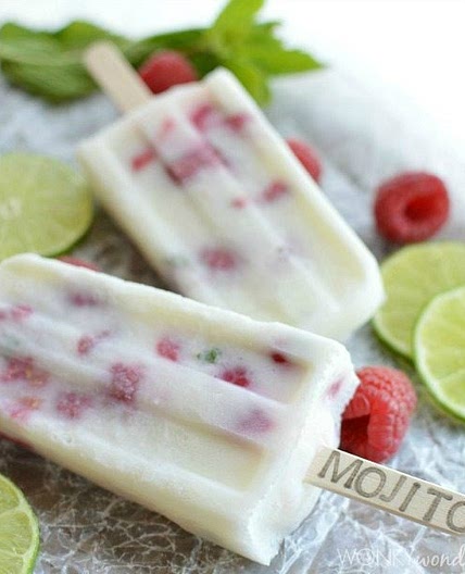 Raspberry Mojito Popsicles