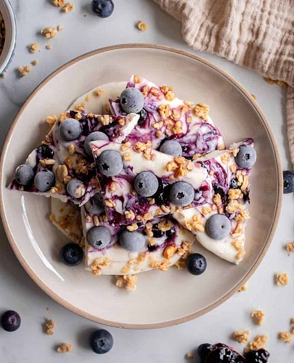 Blueberry Cottage Cheese Frozen Bark