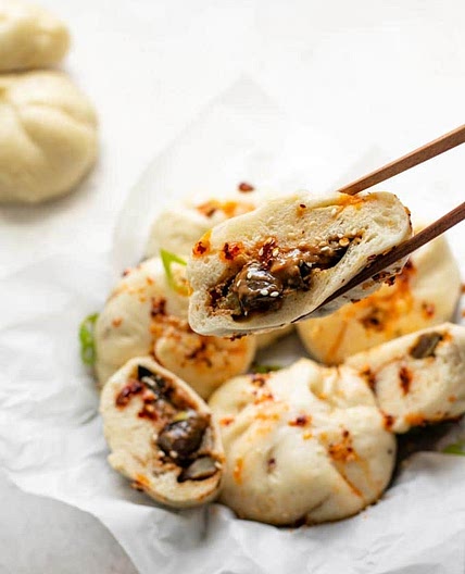 Hoisin Eggplant Bao (Chinese Steamed Buns)