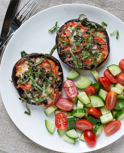 Margherita Portobello Mushroom Pizzas with Bacon