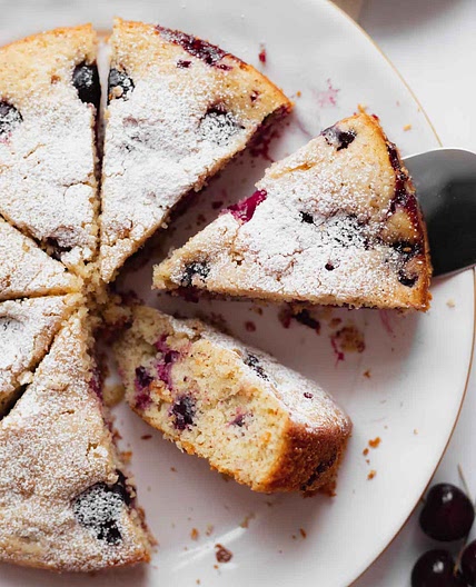 Fresh Cherry Almond Cake