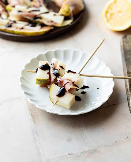 Prosciutto Pear and Manchego Appetizer