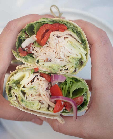 Pesto Turkey Wraps