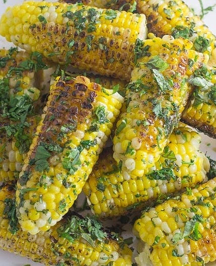 Grilled Corn with Garlic Herb Butter