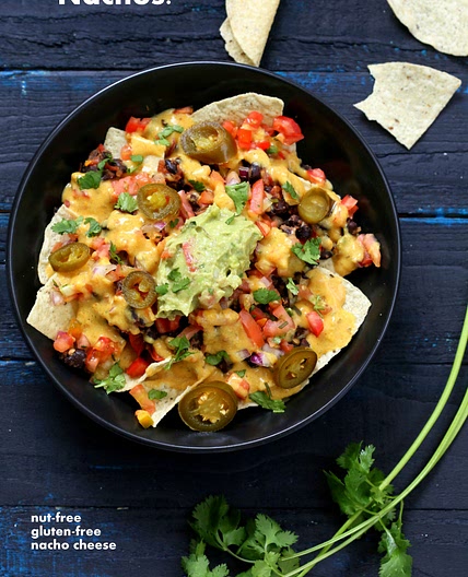 Vegan Nachos with Nut-free Nacho Cheese