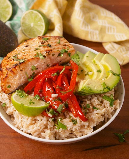Cilantro Lime Salmon Bowls