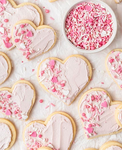 Heart Shaped Frosted Sugar Cookies