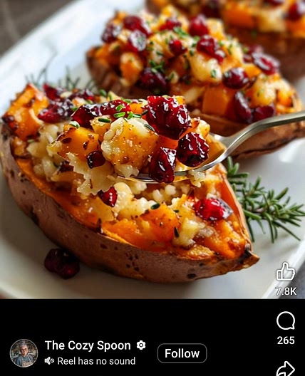 Cranberry Apple Twice-Baked Sweet Potatoe