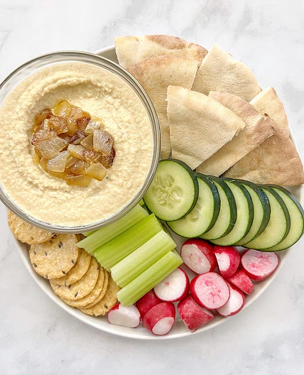 Homemade Caramelized Onion Hummus