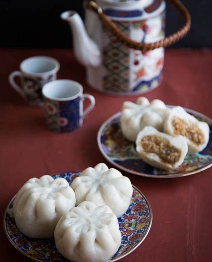 Soft Fluffy Chinese Steamed Buns with Coconut Filling