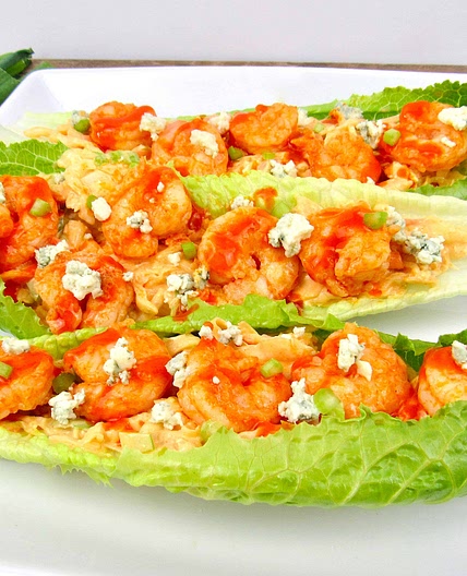 Easy Buffalo Shrimp Lettuce Wraps