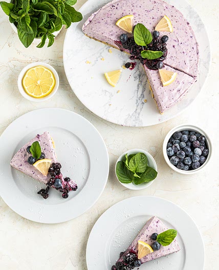 Blueberry No-Bake Keto Cheesecake