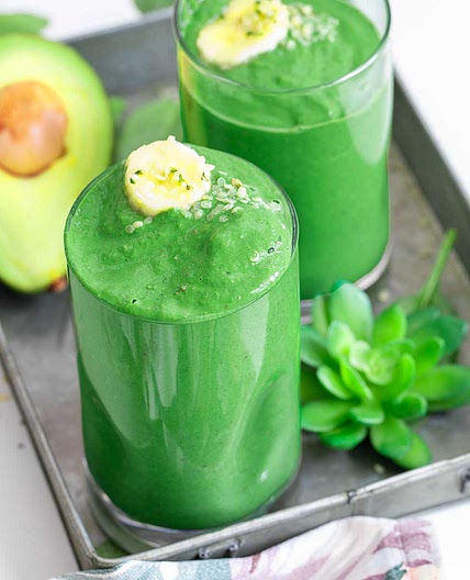 The BEST Green Smoothie Recipe with Spinach and Avocado