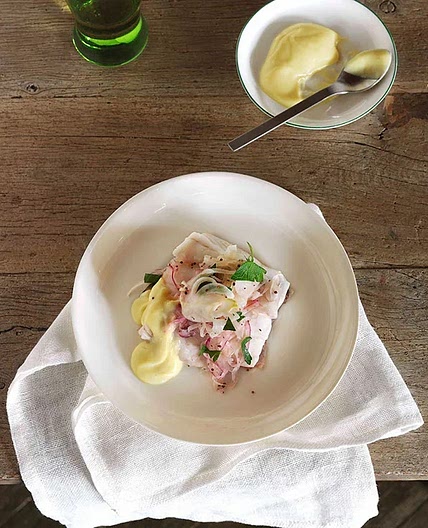 Steamed coral trout with pickled fennel