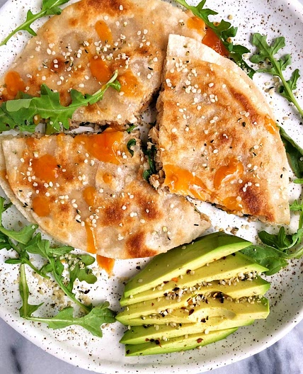 Super Simple Spicy Salmon Quesadilla