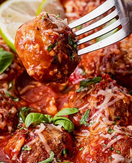 Cheesy Enchilada-Style Meatballs
