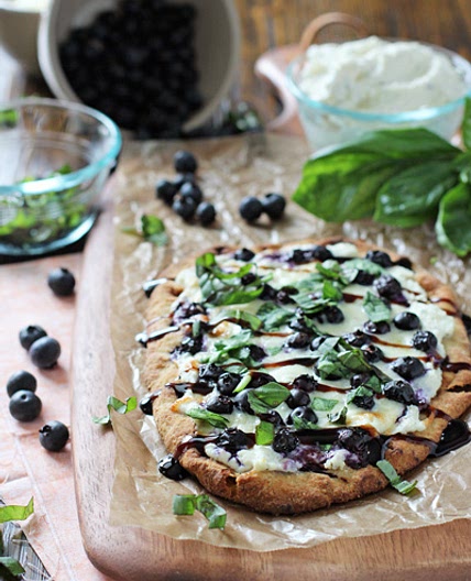 Blueberry Basil Ricotta Flatbreads