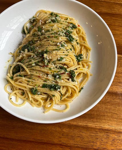 Herby Spaghetti with Anchovy Butter