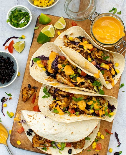 Cauliflower Tacos with Smoky Chipotle Mayo [vegan]