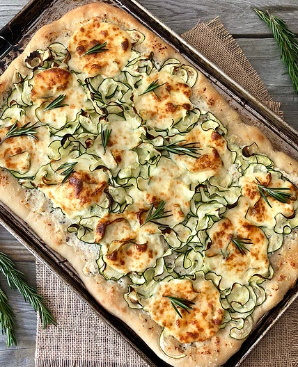 Zucchini & Herbed Ricotta Pizza Bianca