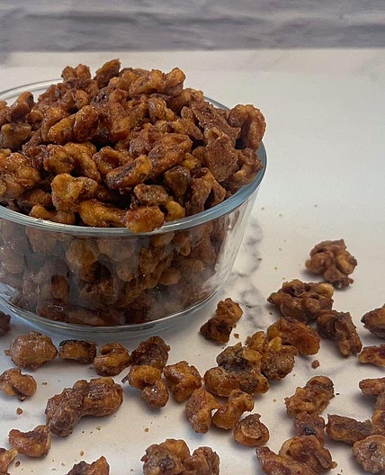 Apple Pie Spiced Glazed Walnuts