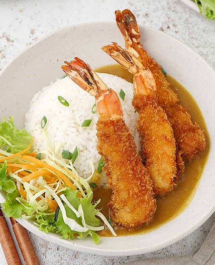 Prawn Katsu with Curry and Rice