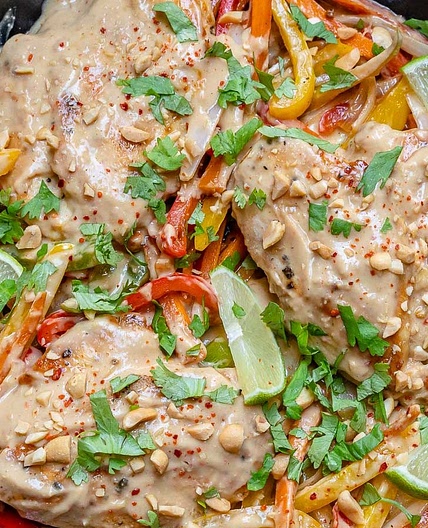 Chicken Satay Stir-fry Skillet