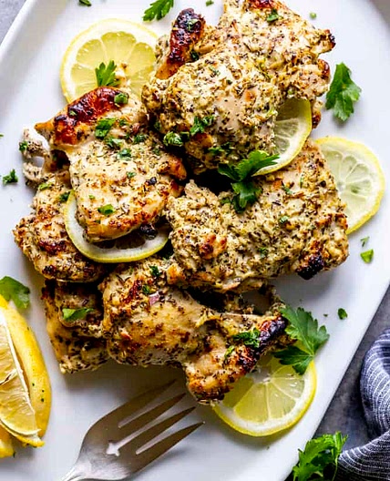 Oven Baked Greek Chicken Thighs