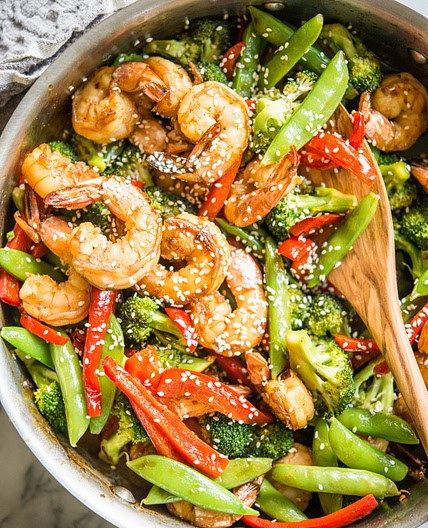 Teriyaki Shrimp and Vegetable Stir Fry