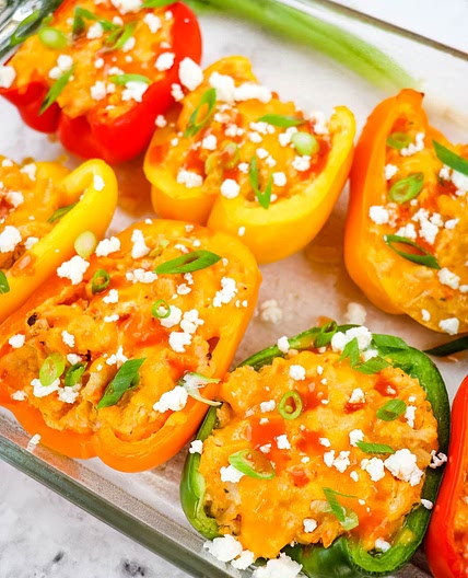 Buffalo Chicken Stuffed Peppers