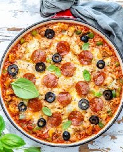 One-Pan Protein Packed Pizza Inspired Bake