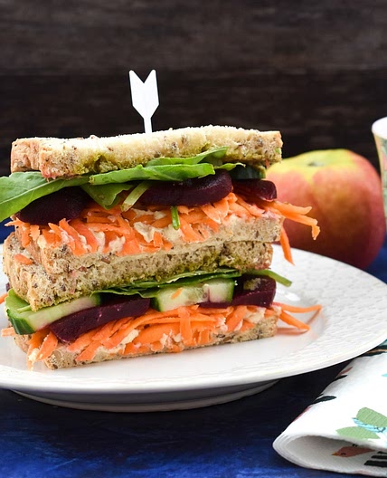 Vegan Hummus Beet Sandwich