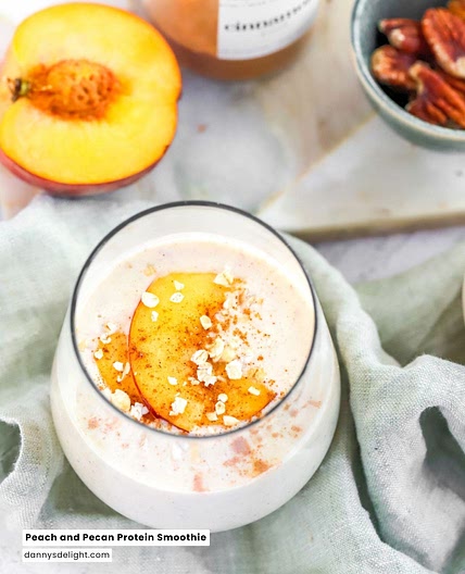 Peach and Pecan Protein Smoothie