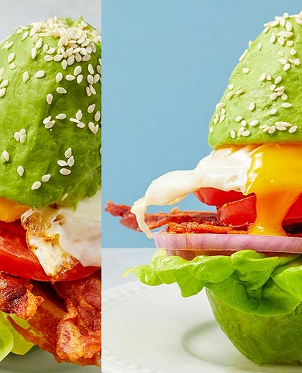 Keto Breakfast Burger with Avocado Buns