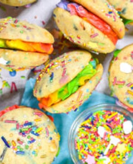 Rainbow Buttercream Whoopie Pies